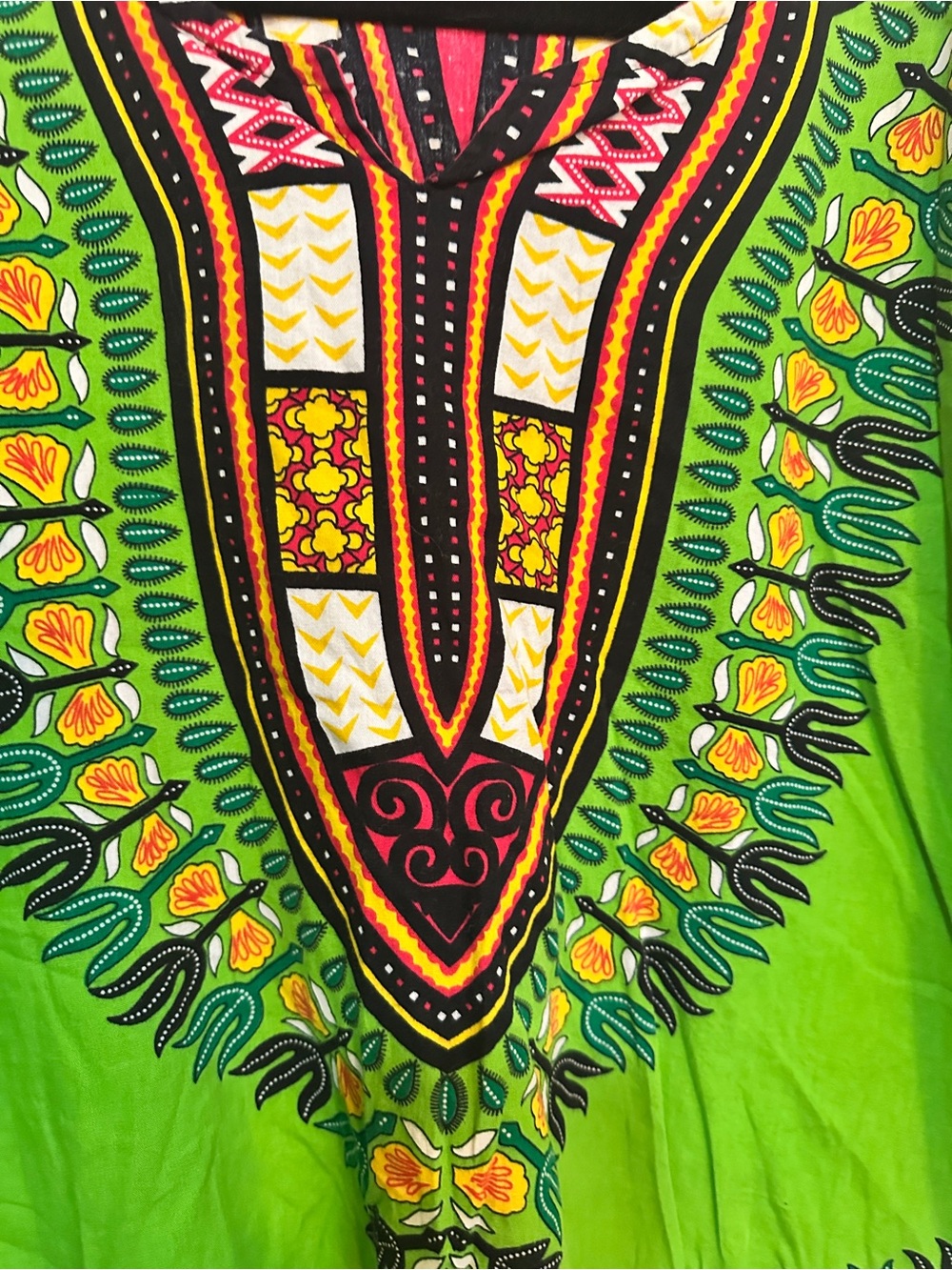 Thailand made Green Printed Dashiki Top